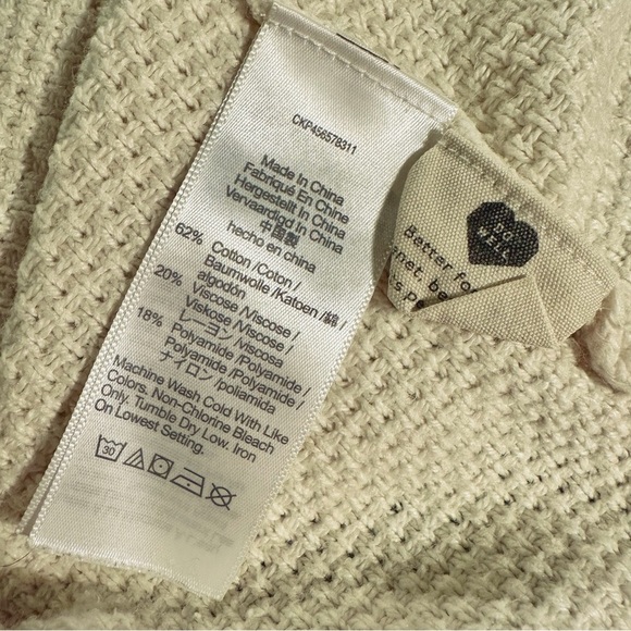 Madewell Textured Knit ‘Seagrove Pullover Sweater’ in “Antique Cream” Size XS - Picture 8 of 16